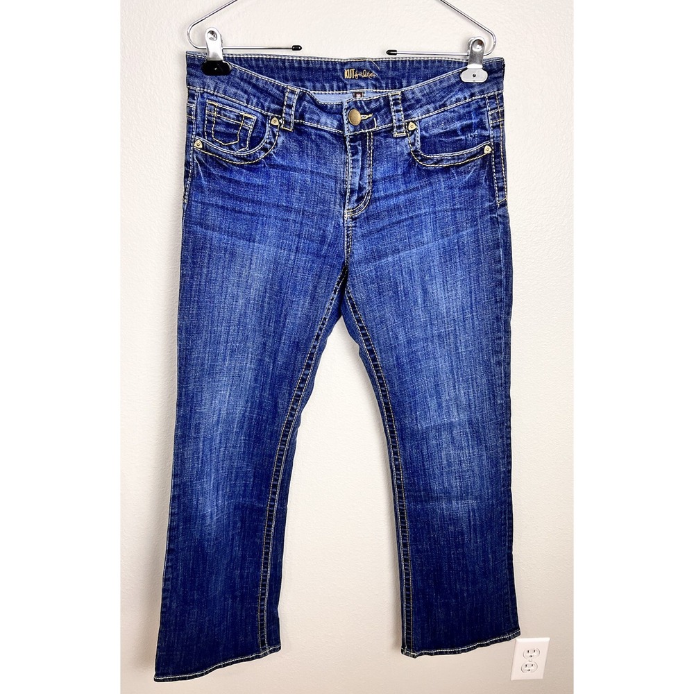Kut From the Kloth Mid Rise Skinny Stretch Bootcut‎ Jeans Blue Womens Sz 10
